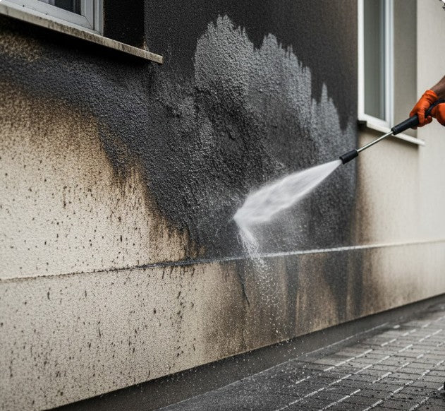 Sadza na elewacji lub kostce brukowej – skuteczne sposoby czyszczenia